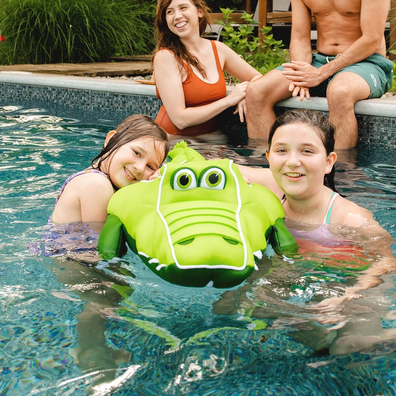 Big Joe Pool Petz Large Alligator No Inflation Needed Animal Floating Pool Toy, Alligator Shape Mesh, Quick Draining Fabric, 4.5 feet - Image 3