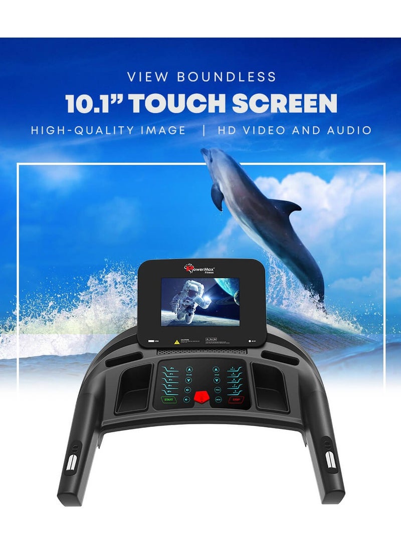 Fitness Tda-360 (6.0Hp Peak) Treadmill For Home Use With 10.1 Inch Hd Display, Auto-Incline, 12 Pre-Set Programs, Max.Speed 18 Km/Ph, Max User Weight 140 Kg,