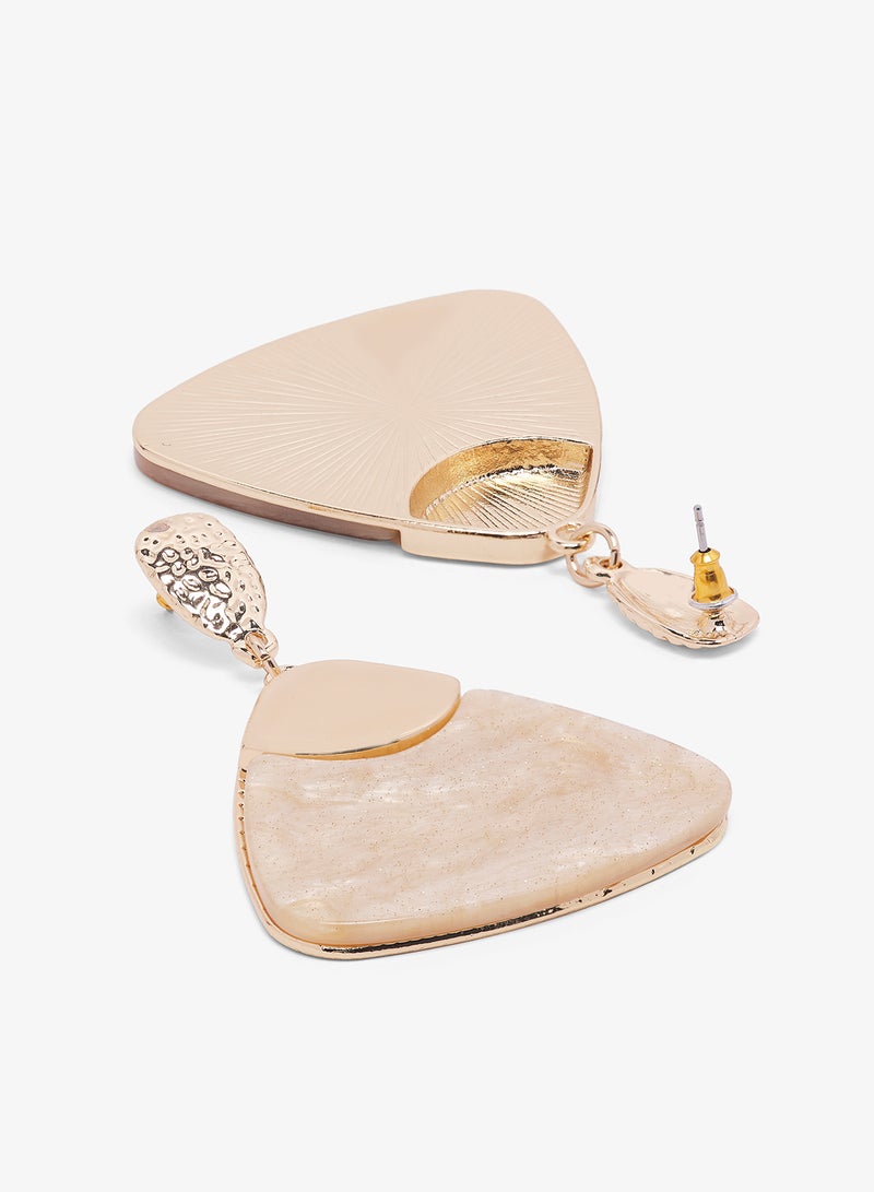 Ginger Chunky Asymmetical Gold Earrings - Image 2