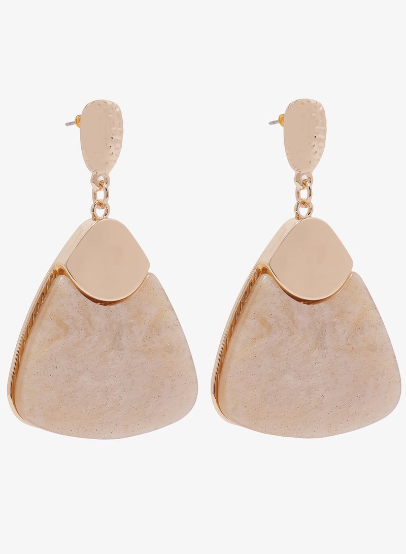 Ginger Chunky Asymmetical Gold Earrings - Image 1