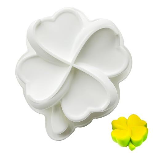 Kundalini St. Patrick's Day Shamrock Clover Cake Pan, Four Leaf Clover Pan Silicone DIY Baking Mold for St. Patrick's Day Party - Image 1