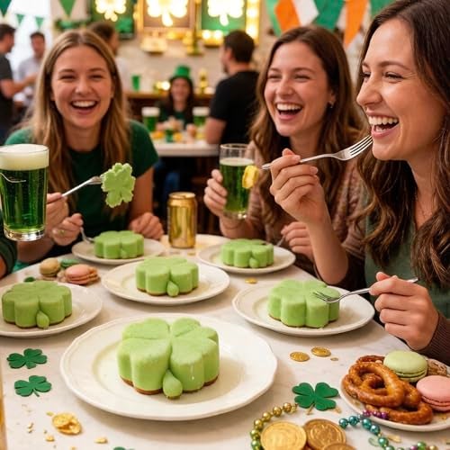 Kundalini St. Patrick's Day Shamrock Clover Cake Pan, Four Leaf Clover Pan Silicone DIY Baking Mold for St. Patrick's Day Party - Image 5