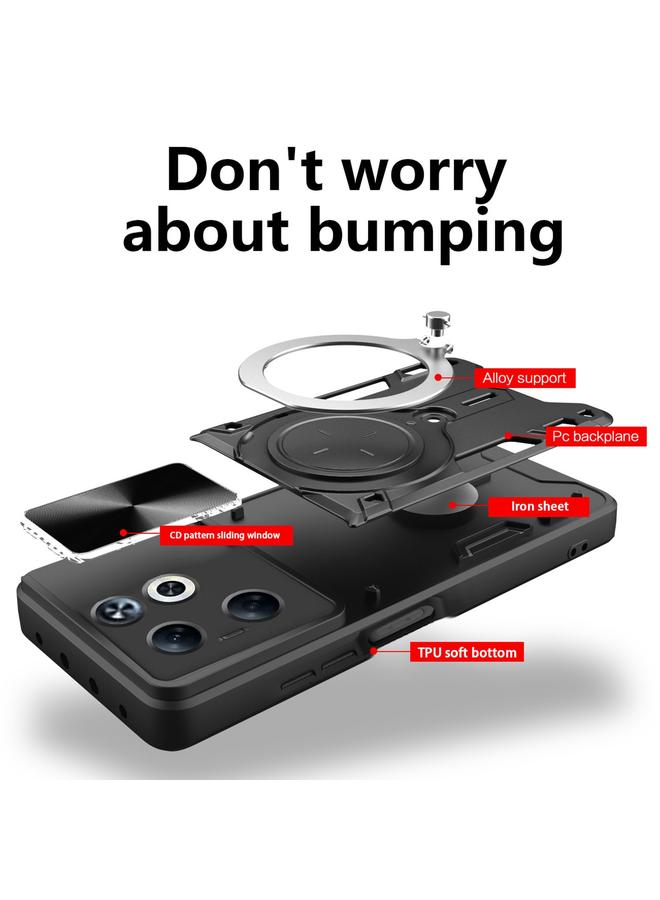 Zaboon Case For Infinix Smart 8 Plus CD Texture Sliding Camshield Magnetic Holder Phone Case - Image 3