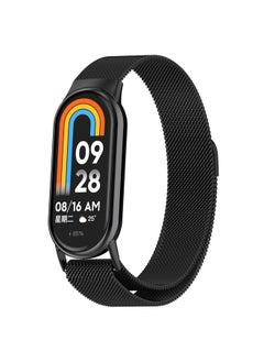 Replacement Strap For Xiaomi Mi Band 8 Milanese Metal Watch Band Black