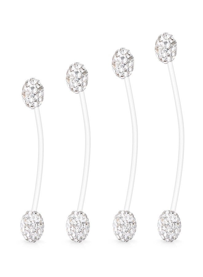 Hoeudjo Pregnancy Belly Rings Maternity Belly Button Rings Plastic Long Bar Navel Ring for Maternity Sport Pregnant Women Different Length 18/32/35/38mm White - Image 1
