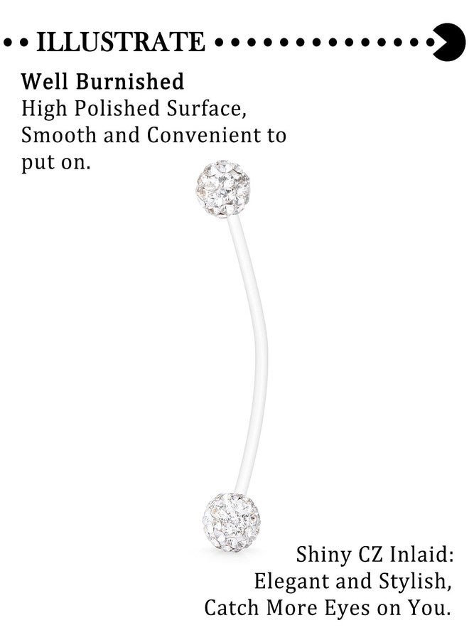 Hoeudjo Pregnancy Belly Rings Maternity Belly Button Rings Plastic Long Bar Navel Ring for Maternity Sport Pregnant Women Different Length 18/32/35/38mm White - Image 3