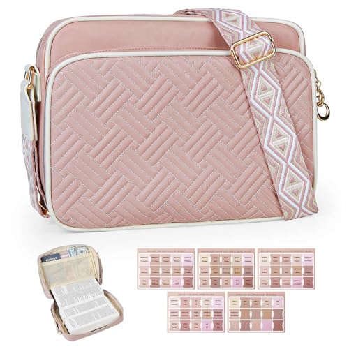 MHJY Bible Bag Leather Bible Cover Case for Women Zipper Quilted Bible Cover with Bible Tabs and Shoulder Strap Crossbody Purses for Book Cover - Image 1
