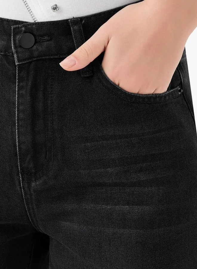 2Xtremz  2Xtremz Mid-Rise Jeans with Ripped Detail for Women | Best Price UAE