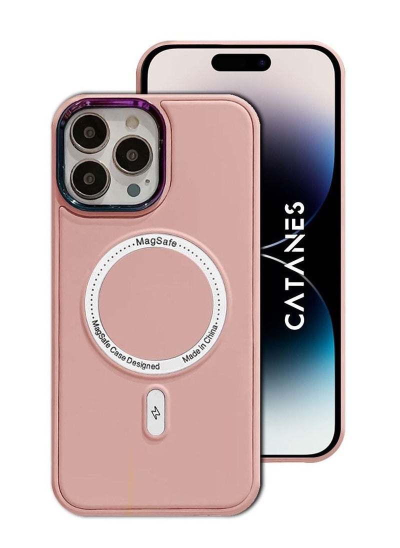 CATANES - iPhone 14 Pro MagSafe Case Magnetic Cover Protective Shockproof Wireless Charging Compatible Pink - Image 1