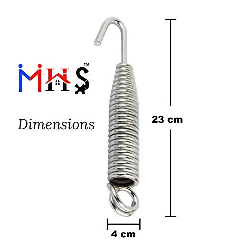 MHS Alloy Steel Heavy Duty Zula Bearing Spring with Hooks & Links | 360° Rotating Hammock & Porch Swing Spring | 150kg Capacity | Multiple Finishes & Pack Options (Silver Finish, Spring Pack of 2) - Image 2