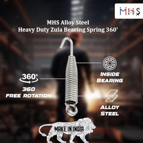 MHS Alloy Steel Heavy Duty Zula Bearing Spring with Hooks & Links | 360° Rotating Hammock & Porch Swing Spring | 150kg Capacity | Multiple Finishes & Pack Options (Silver Finish, Spring Pack of 2) - Image 5