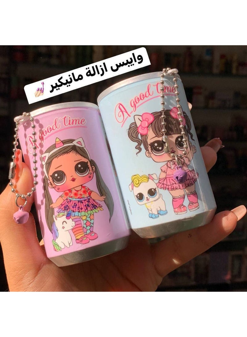 مناديل مبللة على شكل علبة للمدرسة   قابلة لإعادة الاستخدام عدة مرات   لا تشغل مساحة كبيرة   تحافظ على المناديل منتعشة غير شفافة عباره عن 2 قطعة  تصاميم كانز متعدده الالوان والاشكال - Image 2