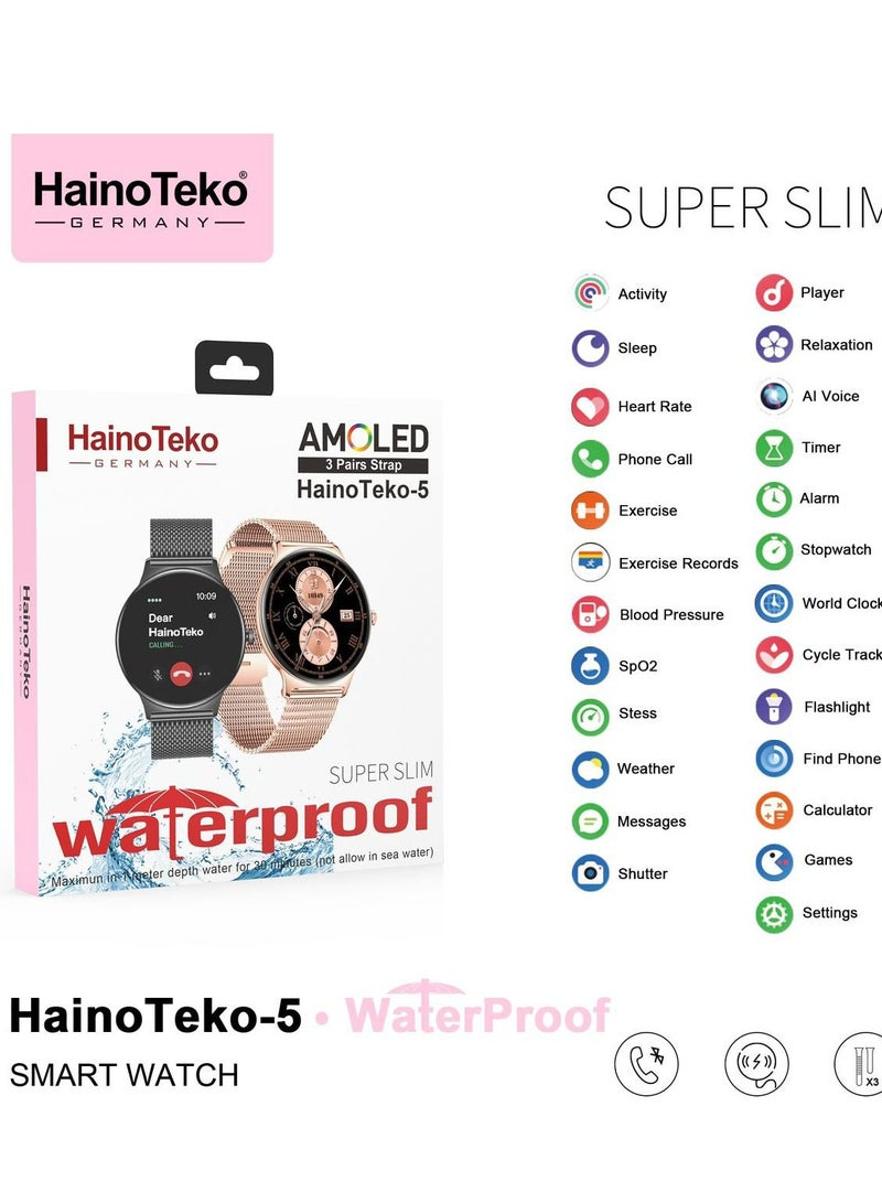 Haino Teko Haino Teko 5 waterproof  GPS Smartwatch With 3 pairs Strap
