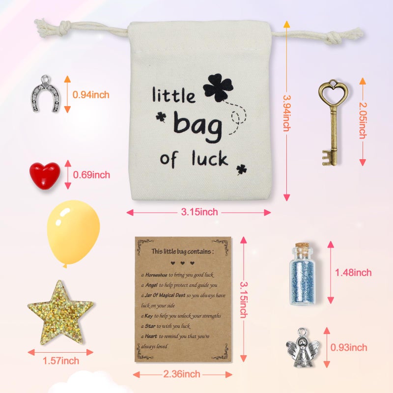 wavvter Lucky Little Bag with Encouragement Card Good Luck in Exams Congratulations Graduation Gift for Friends and Family(good luck pouch) - Image 2