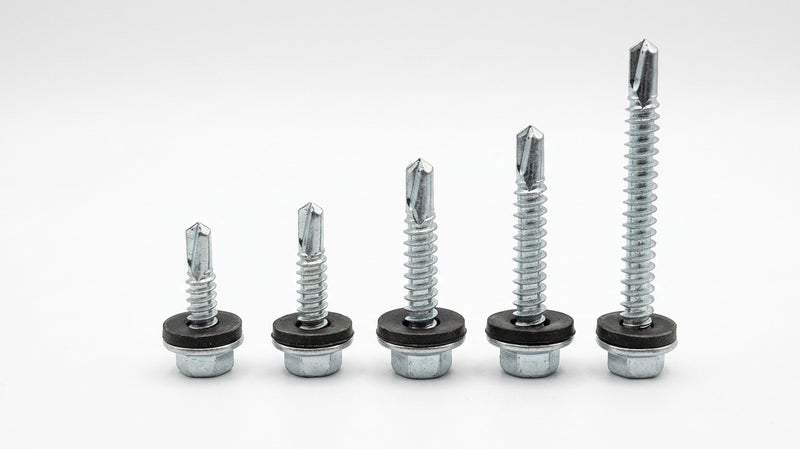 Jupiter SDS Hex Washer Head Stainless Steel Screws (14x1.1/2' inch) Bonded EPDM Washer, Slotted Hex Head Box of 360 pieces - Image 2