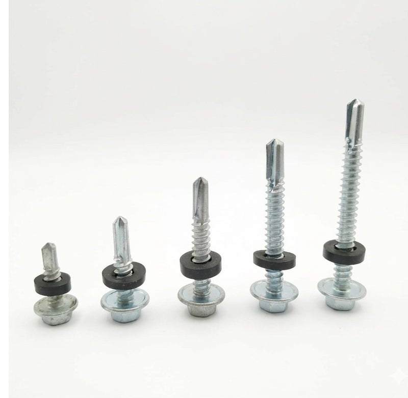 Jupiter SDS Hex Washer Head Stainless Steel Screws (14x1.1/2' inch) Bonded EPDM Washer, Slotted Hex Head Box of 360 pieces - Image 3