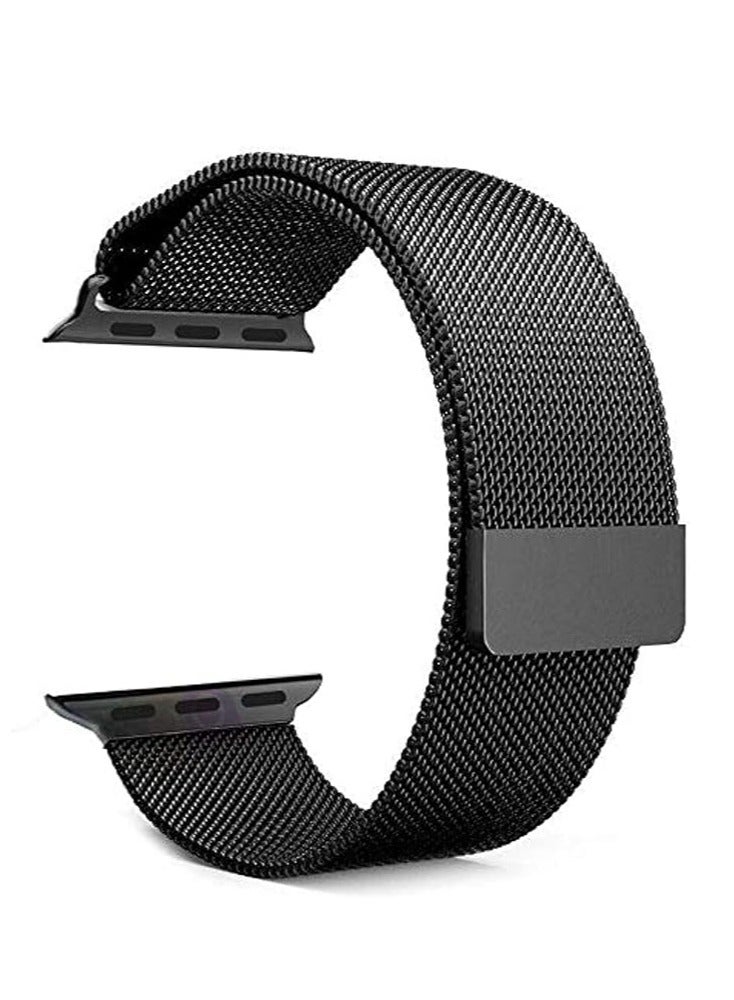 Magnetic Loop Stainless Steel Metal Band For Apple iWatch 38mm/41mm - Black Color, Unisex - Image 1