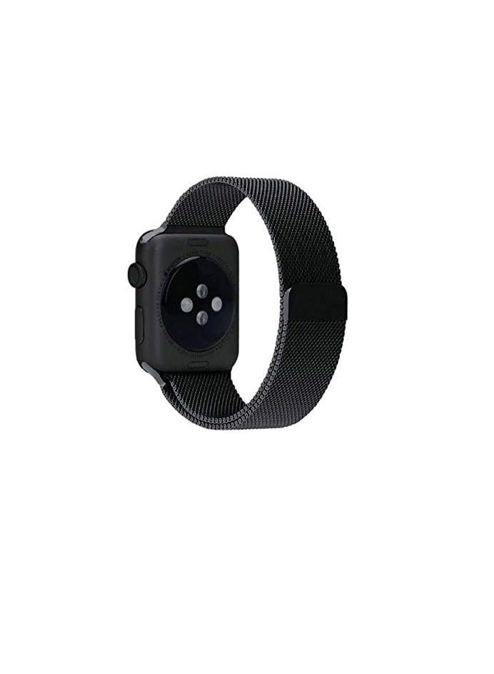 Magnetic Loop Stainless Steel Metal Band For Apple iWatch 38mm/41mm - Black Color, Unisex - Image 3