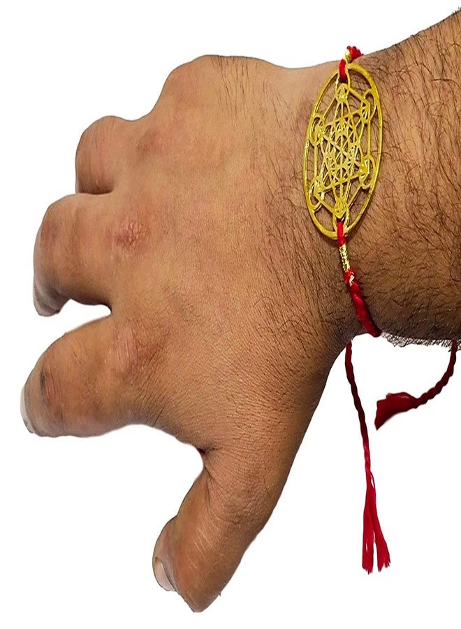 ATHZ Brass dial Designer Rakhi Combo Set of 2 for Brothers Rakhis Cutwork Brass Antique Gold Dial Made in India Products - Image 2
