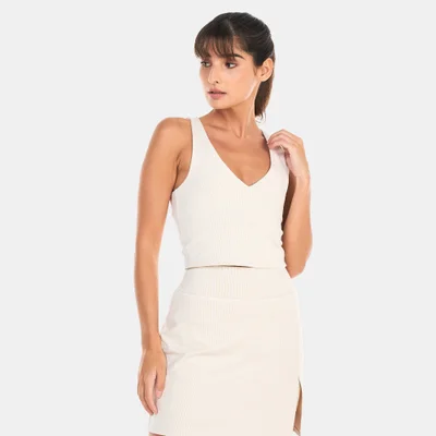 Beyond Yoga Women's Heather Rib Fresh Cut Cropped Tank Top