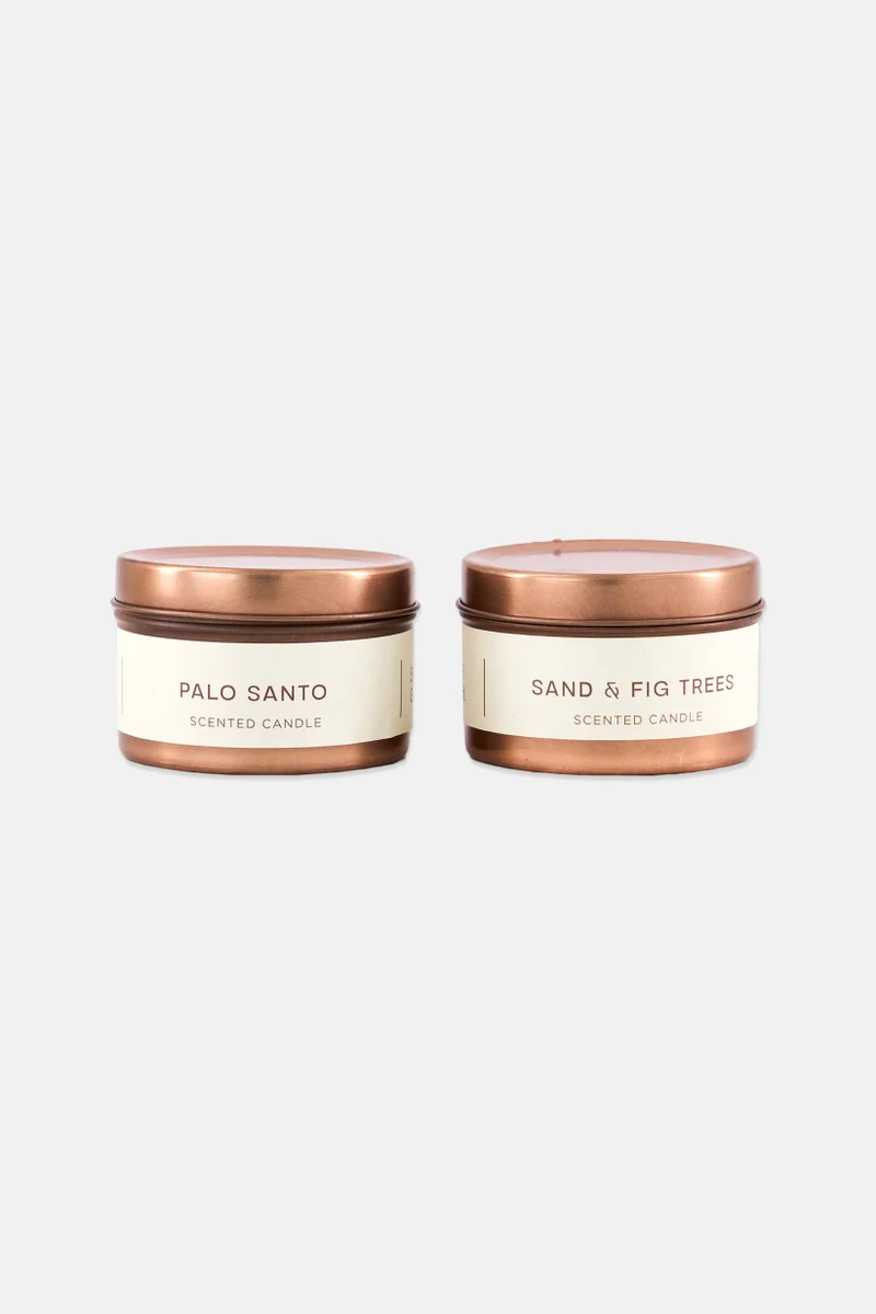 Muy Mucho 2 Pcs Palo Santo And Sand Fig Trees Scented Candle 55g