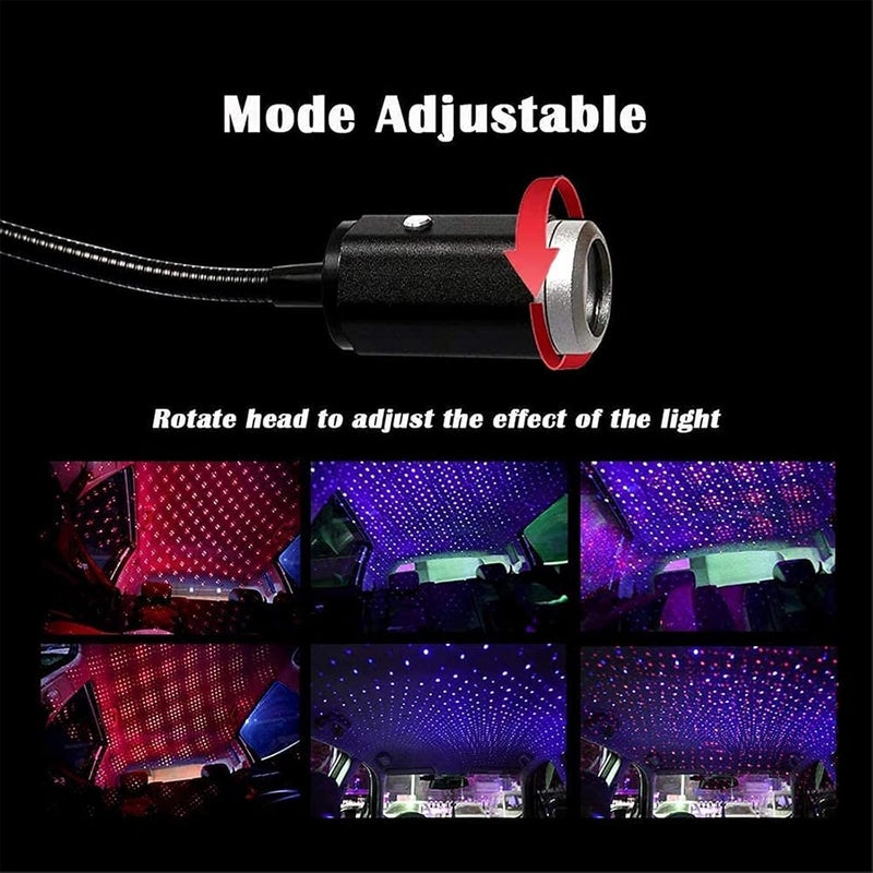 كلاراكو إضاءة LED لسقف السيارة، جهاز عرض نجوم USB، جهاز عرض مجرة لسقف السيارة، مصباح ليلي قابل للتعديل على شكل نجمة USB لسقف السيارة الداخلي - توصيل وتشغيل (أرجواني) - Image 4