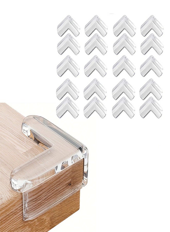 20-Pack Baby Safety Silicone Corner Protectors - High Strength Adhesive Gel, Clear Baby Safety Corner Guards, L-Shape Furniture Sharp Corner Protectors for Tables, Cabinets, Cribs - Image 1