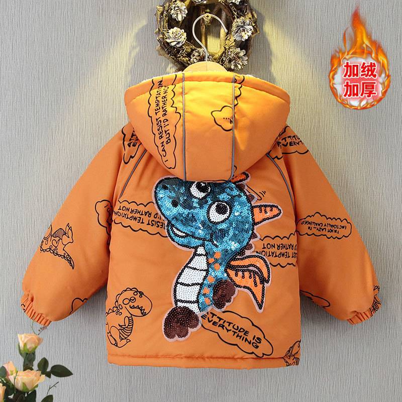 Children'S Clothing Boys Fleece-Lined Parker Cotton-Padded Jacket Baby Winter Western Style Cotton-Padded Jacket Coat Children'S Padded Cotton-Padded Jacket - Image 1