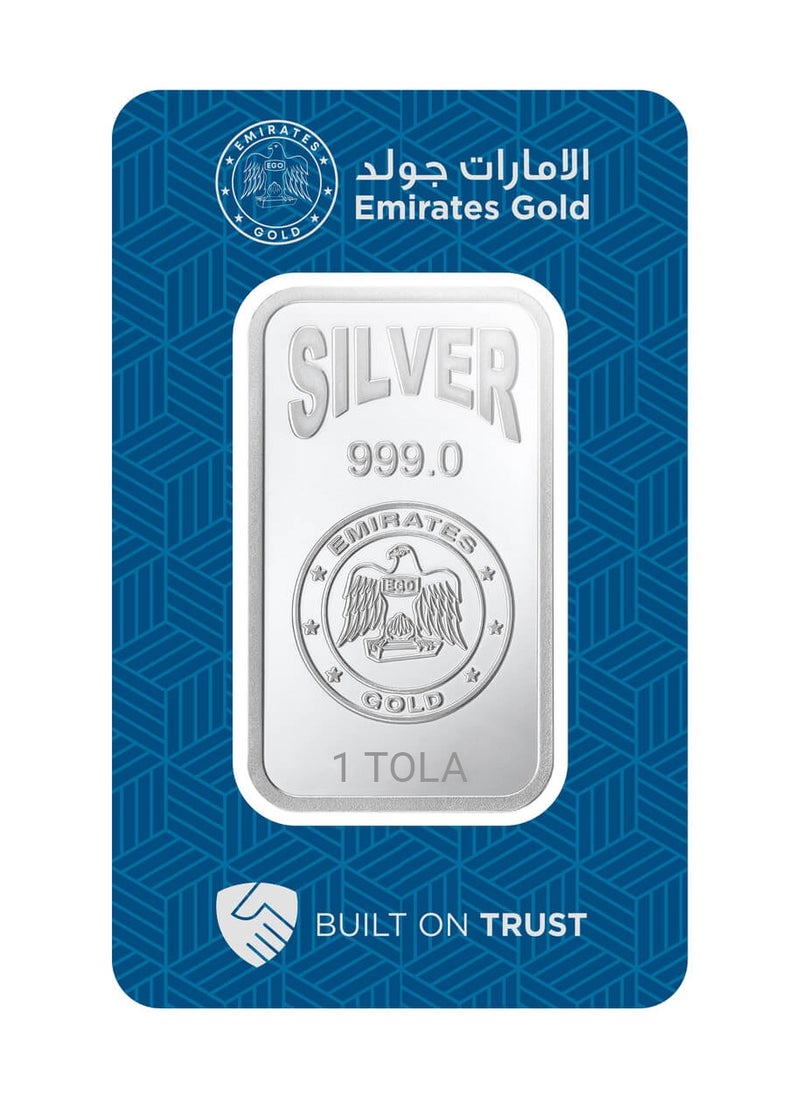Emirates Gold Emirates | 11.664g Pure Silver Bar 999 - 1 Tola  - Image 1