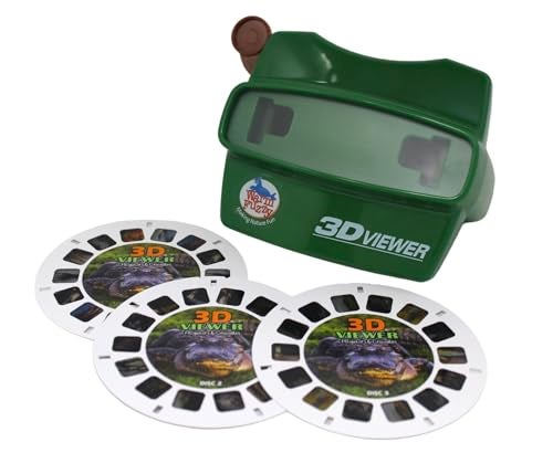WARM FUZZY Toys 3D Viewfinder Alligator Viewfinder for Kids Adults Classic Toys Slide Viewer 3D Reel Viewer Retro Vintage Toys with 3 Reels Contains 21 High Definition 3D Images - Image 5