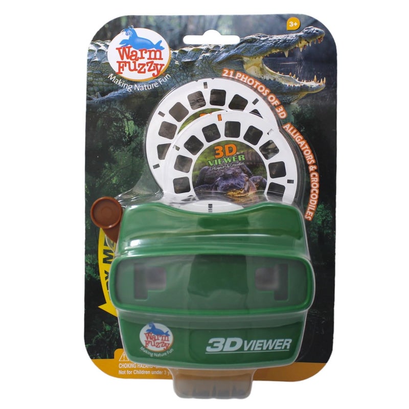 WARM FUZZY Toys 3D Viewfinder Alligator Viewfinder for Kids Adults Classic Toys Slide Viewer 3D Reel Viewer Retro Vintage Toys with 3 Reels Contains 21 High Definition 3D Images - Image 3