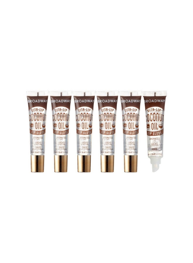 روبي كيسيز ملمع شفاه روبي كيسز برودواي فيتا ليب كلير، عبوة من 6 قطع، مرطب، مهدئ، فائق اللمعان مع زيت فيتامين (جوز الهند) - Image 1