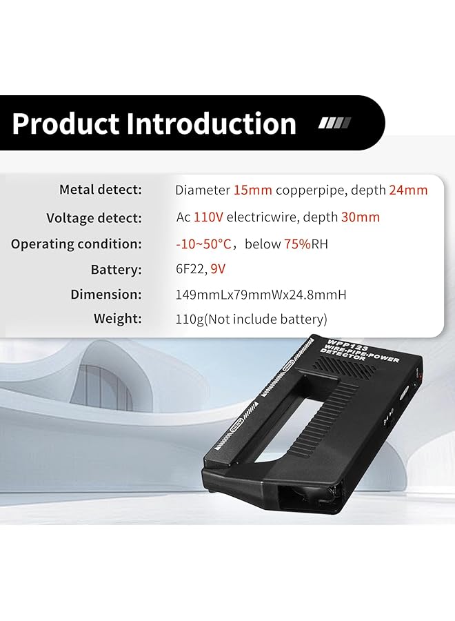 KASTWAVE Wpp123 Multi-Function Wall Scanner Detector For Metal, Pipes & Wires | Adjustable Sensitivity & Audible Alerts | Precision Detection Tool For Home Improvement - Image 3