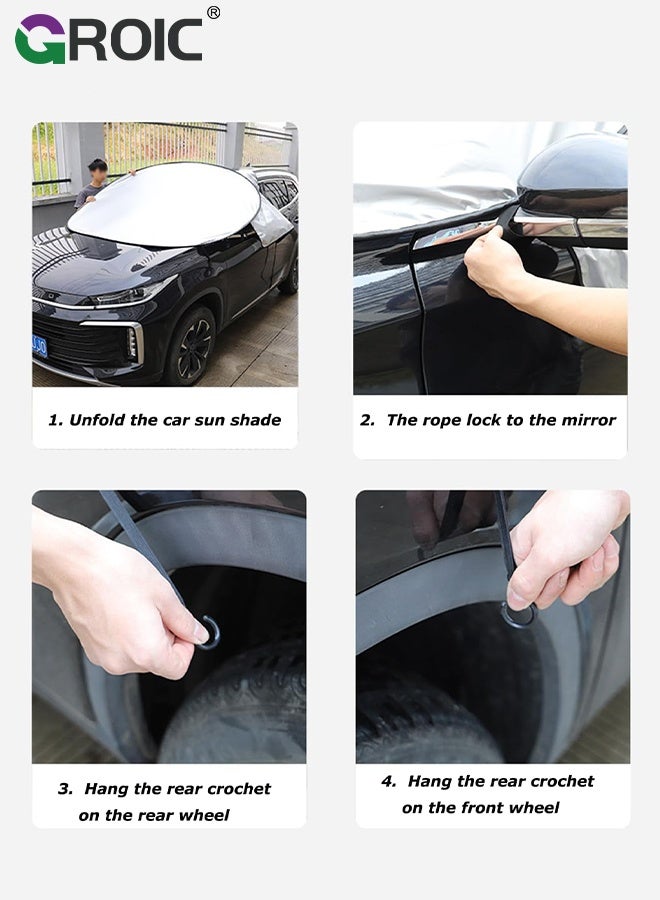 GROIC Car Sun Shade Umbrella,Cooling Car Windshield  Sun Shade Protect,Windshield Umbrella Sun Shade for Car,Portable Windshields Cover for Keeping The Cars Cool - Image 5