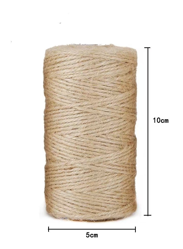 Natural Jute Twine 600 Feet Long Twine String for Crafts Gift Wrapping Packing Gardening Wedding Decor (Brown 2mm * 600feet)