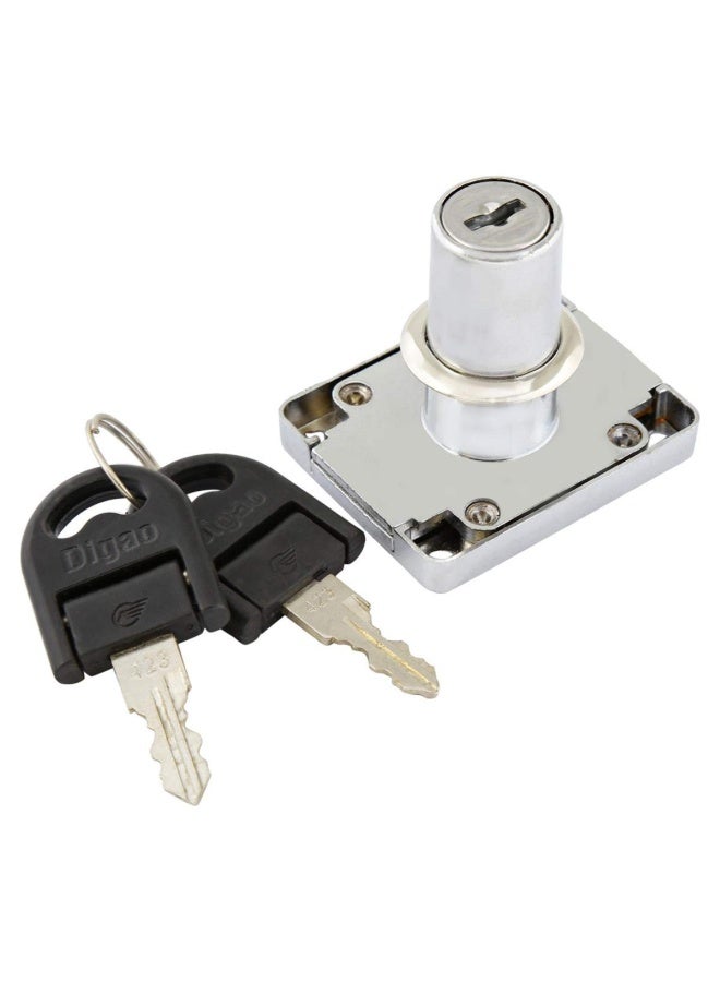 Double Turn Chrome Plated Drawer Lock 32Mm Steel  - Image 1