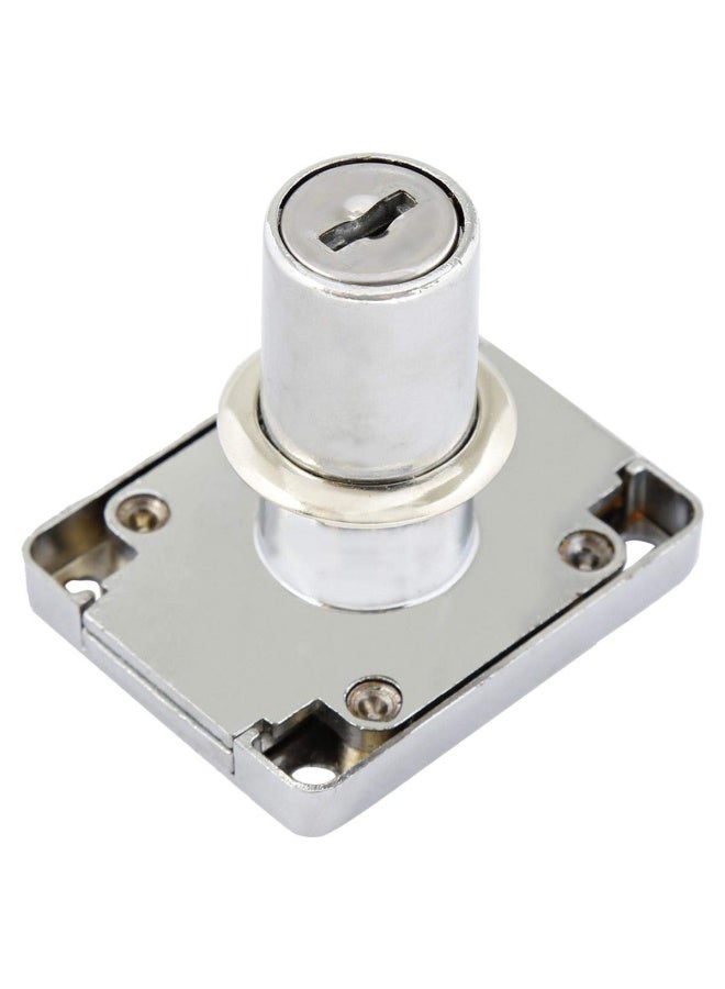 Double Turn Chrome Plated Drawer Lock 32Mm Steel  - Image 2