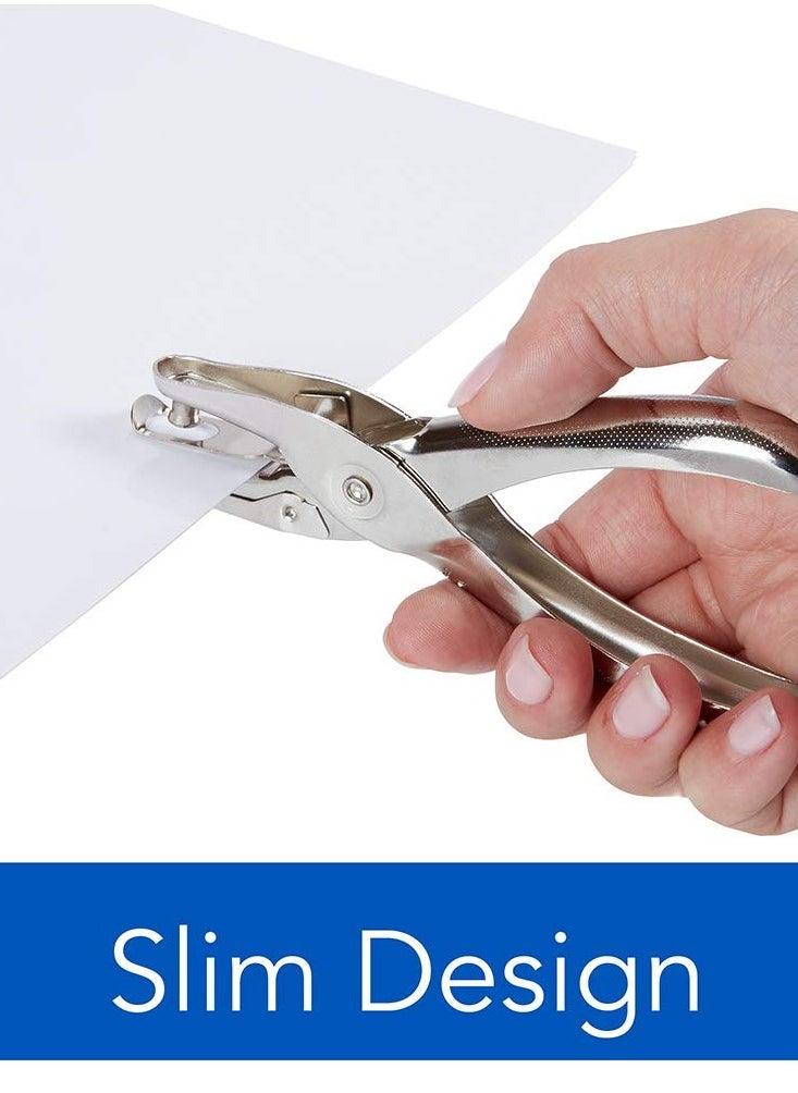 CRAFT MAGIC Pack of 2 Single Hole Punches, 5-Sheet Capacity, Chrome Office Paper Punch for DIY Crafts, Home, School, and Office Supplies - Perfect for Scrapbooking, Craft Projects, Cardmaking, and Precision Paper Cutting  - Image 3