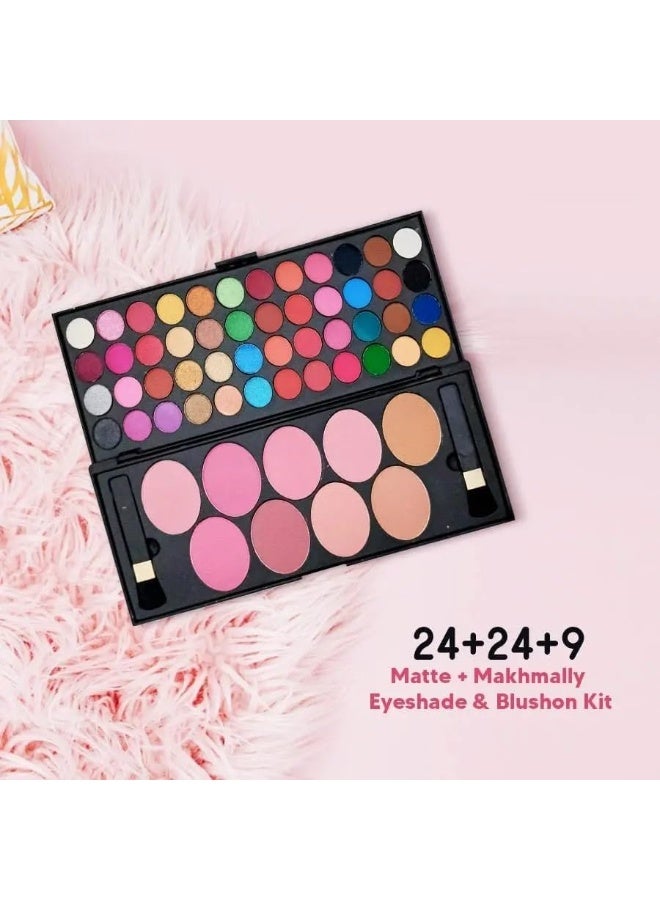 HUDA GIRL Eyeshadow Palette With Brush - 57 Color All In One Makeup Kit Book For Women And Girl Natural Ultra Shimmer Eyeshadow Palette Smoky & Metallic - Image 3