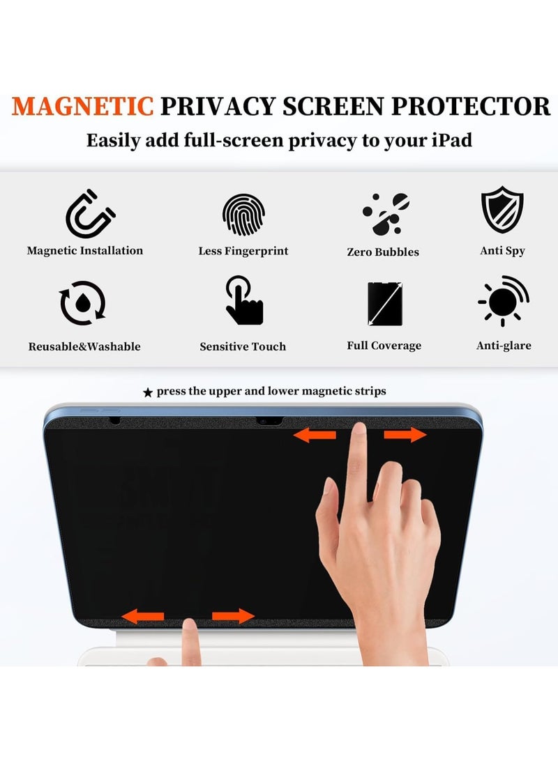 360° Magnetic Privacy Screen Protector for Honor Tablet 10 12.1 2025 , Removable Magnetic Privacy Screen Film, Matte Finish, Reusable, Anti-Glare Blue Light Filters - Image 4