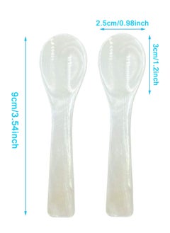 Excefore 6 Pieces Caviar Spoons Set White Mother of Pearl Spoon with Round Handle for Egg Coffee Serving Ice Cream Restaurant  - Image 5