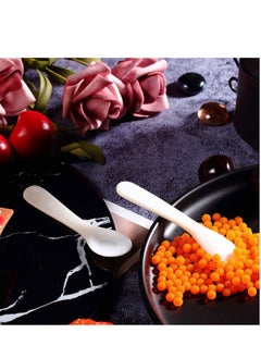 Excefore 6 Pieces Caviar Spoons Set White Mother of Pearl Spoon with Round Handle for Egg Coffee Serving Ice Cream Restaurant  - Image 4