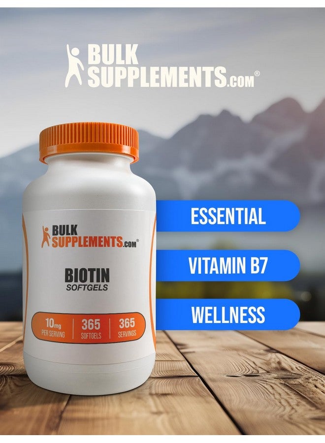 BulkSupplements.com Biotin 10000mcg Softgels - Vitamin B7, Biotin Vitamins for Hair, Skin and Nails, Biotin Supplement - Gluten Free, 1 Softgel per Serving, 365 Count (Pack of 1) - Image 5