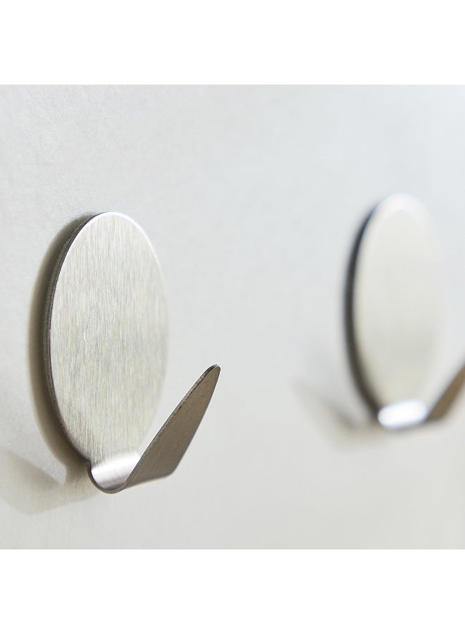 Home Box Round Metal Hook Set of 2 - Silver - Image 2