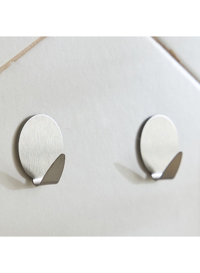 Home Box Round Metal Hook Set of 2 - Silver - Image 1