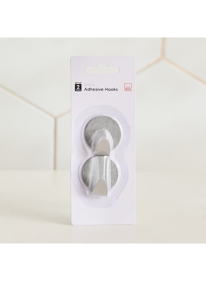 Home Box Round Metal Hook Set of 2 - Silver - Image 4
