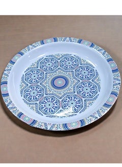 SAQOWARE Melamine Round Tray 45 cm | Sahan | Round Food Serving Tray | Group Food Plate | Biriyani,Mandi,Arabic food Serving Plate | Ramadan Food serving Tray and Fruits and Vegitable  - Image 2