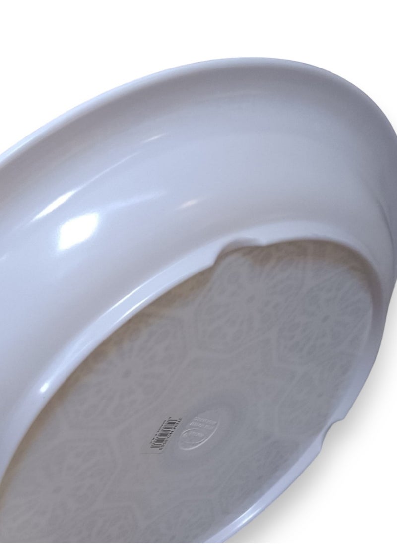 SAQOWARE - Melamine Round Tray 45 cm | Sahan | Round Food Serving Tray | Group Food Plate | Biriyani,Mandi,Arabic food Serving Plate | Ramadan Food serving Tray and Fruits and Vegitable - Image 1