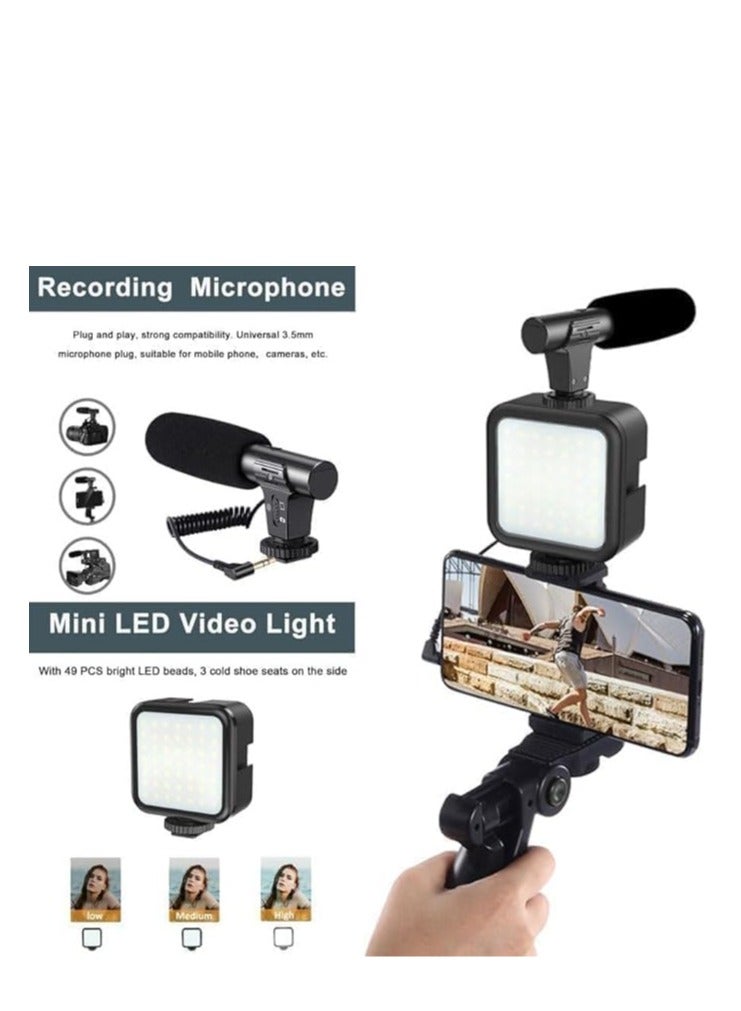 Plokama PK-771 - Application Scenarios - Video Recording Kit for Video Shooting for Any Mobile Phone or Digital Camera with LED Light Microphone and Phone Holder - Black - https://f.nooncdn.com/p/pzsku/ZBC9F1121D360AEE3CCEAZ/45/1755520855/fa9bb540-345d-4dd6-82dd-a4f9b299a2ce.jpg