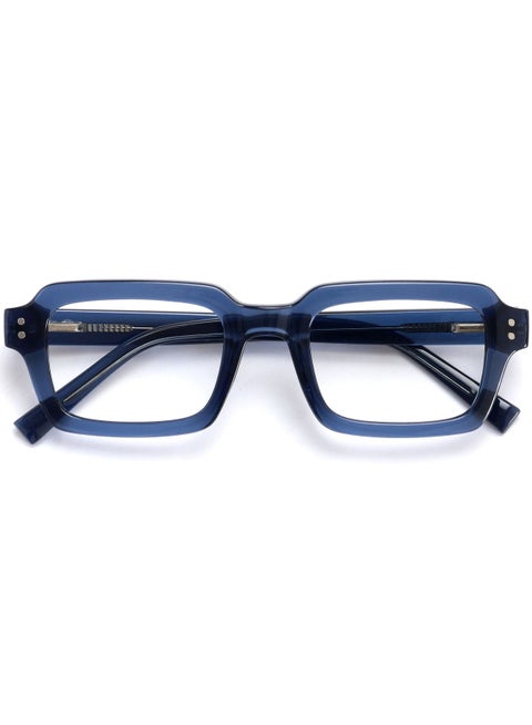 EDG Blue Light Blocking Reading Glasses for Women Men,Anti-reflective Anti-Glare Computer & Gaming Glasses,Vintage Rectangular Frame,UV & Eyestrain Protection,Blue +2.00 (Pack of 1)